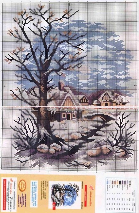 Вышиваем зимние картины: часть 3