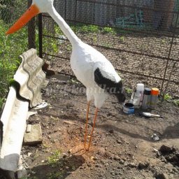 ​Аист из пластиковых бутылок: мастер-класс, часть 2