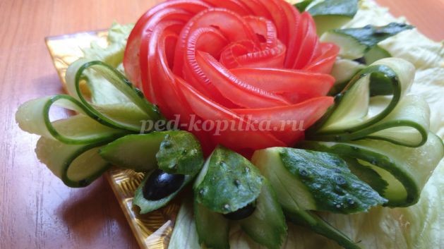 Фигурная нарезка из овощей и фруктов с фото для начинающих: часть 2