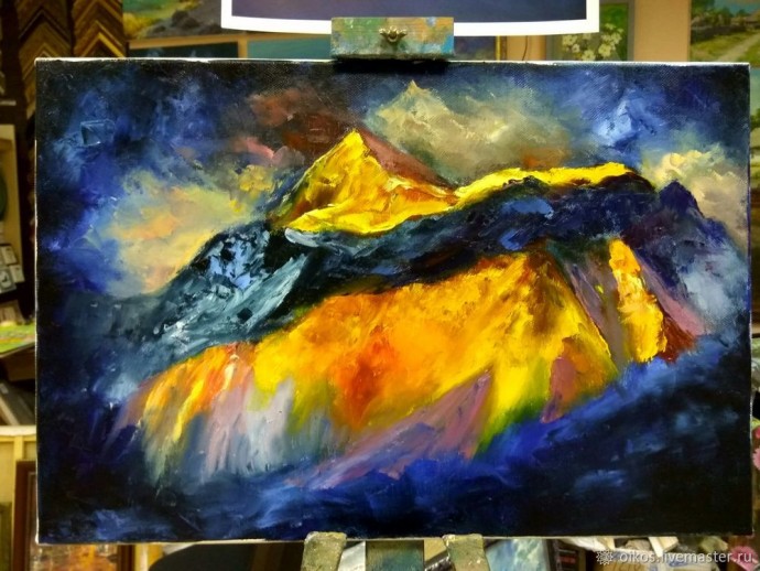 Картина маслом на холсте на тему сказочного мира гор и зимних грез: часть 2