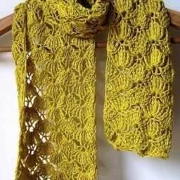 ​Легкий весенний шарф крючком