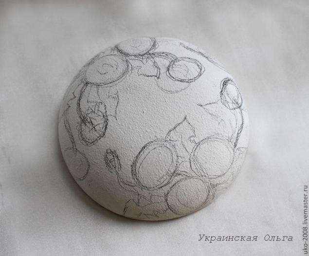 Одуванчики в объемной технике на шкатулке: часть 1