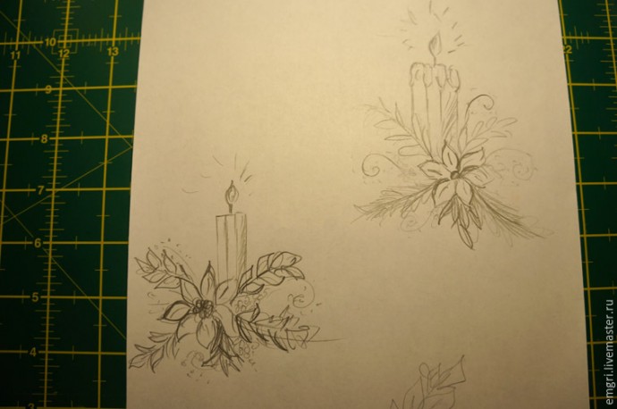 Вышиваем лентами композицию со свечой Вышиваем лентами композицию со свечой