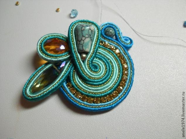 ​Мастер-класс по созданию сутажного кулона "Весенний букетик": часть 6