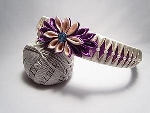 ​Оплетаем ободок лентами с бусинами