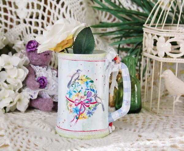 ​Преображаем пивную кружку в чудесную вазочку: часть 2