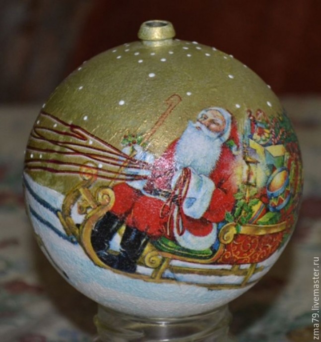 Декорируем новогодний шарик