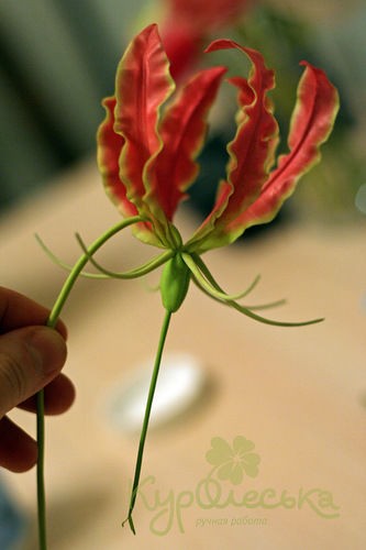 Глориоза: мастер-класс по лепке цветка в технике керамической флористики, часть 5