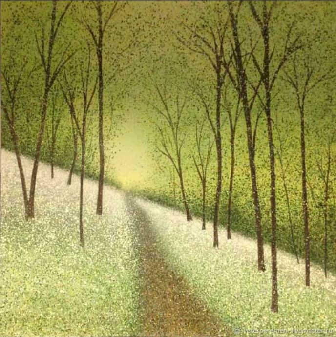 Вышивание картины "Призрачный лес"