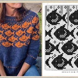 ​Рыбки в технике жаккарда