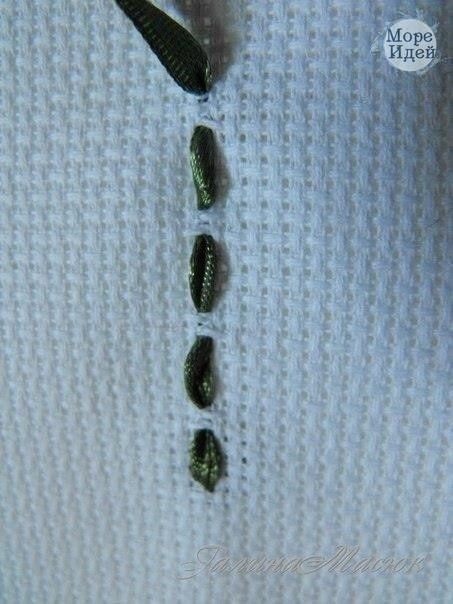 Вышивка лентами: гepбера Вышивка лентами: гepбера