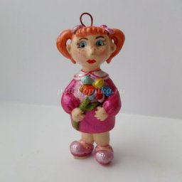 Ёлочная игрушка "Девочка Женя из сказки В. Катаева "Цветик-семицветик"": часть 1