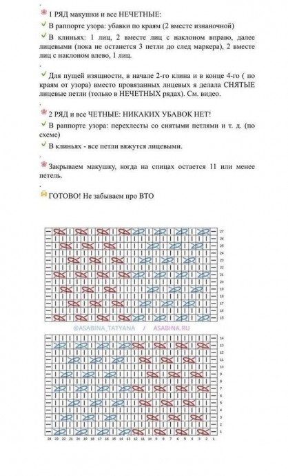 Шапочка с асимметричным узором