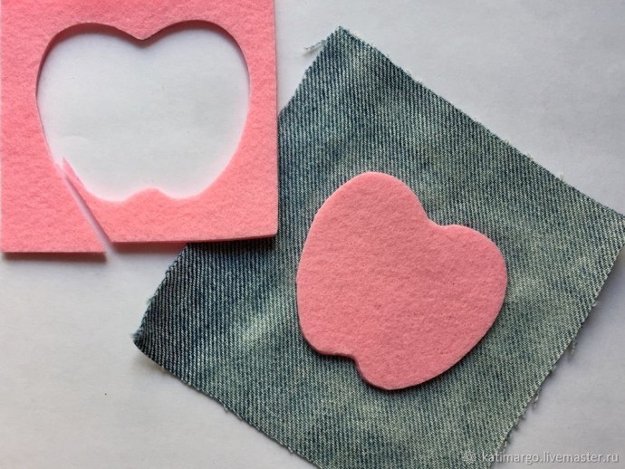 ​Создаем брошь "Яблочко" из джинсы: часть 1