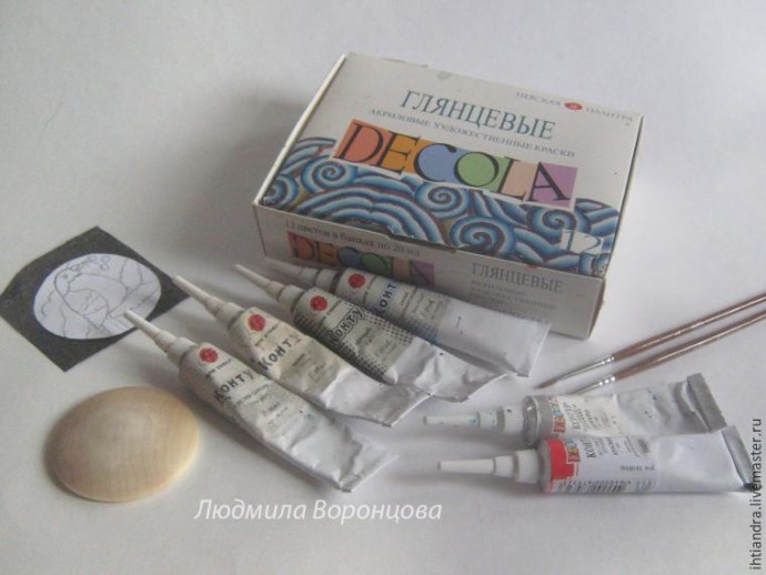 Создание кулона с росписью "Снегирь": часть 1