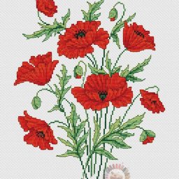 ​Вышиваем красные маки