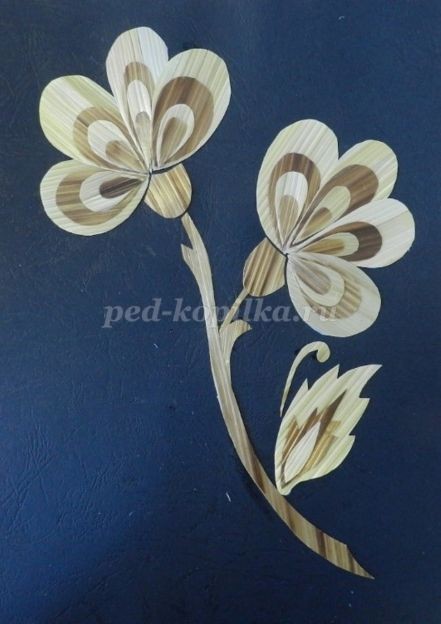 Цветочное панно из соломки: часть 3