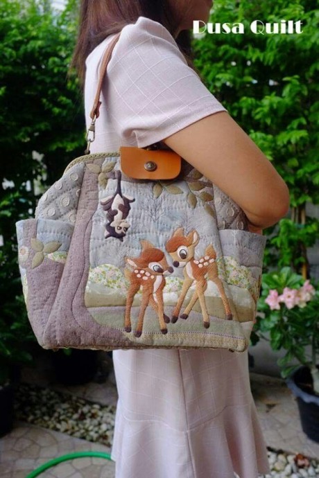 ​Идеи сумок в технике пэчворк с аппликациями