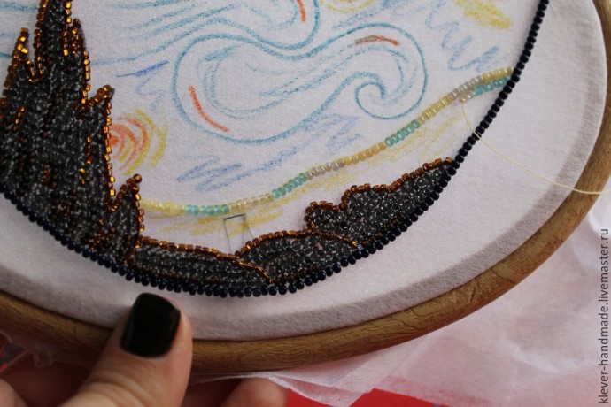 Создаем колье из бисера "Звездная Ночь": часть 2