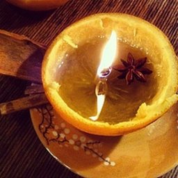 Свечка из апельсина своими руками