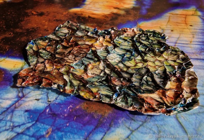 Создание подложки "Вдохновение лабрадоритом" для стеклянного кабошона: часть 2