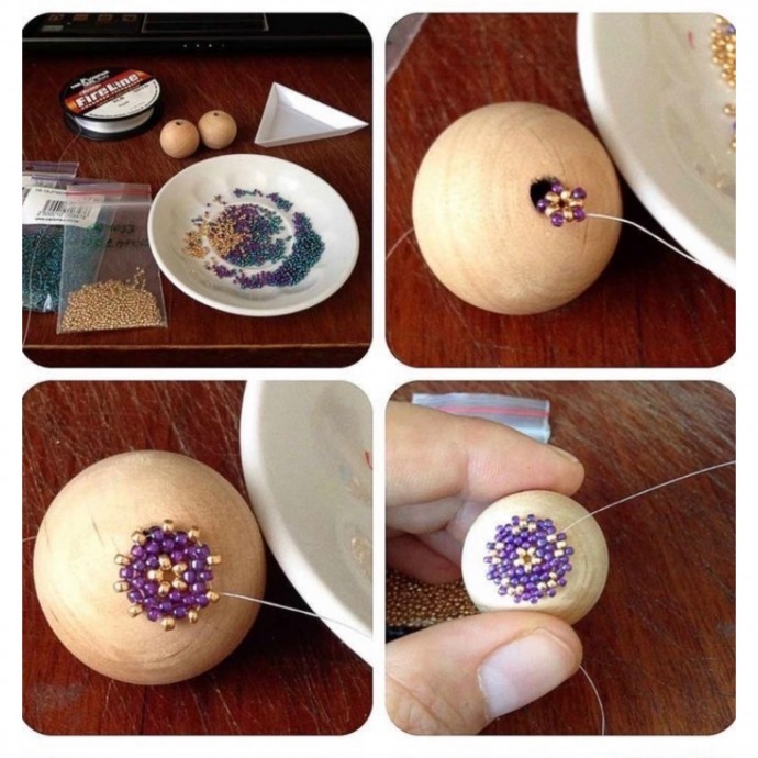 Новогодний шар из бисера Новогодний шар из бисера