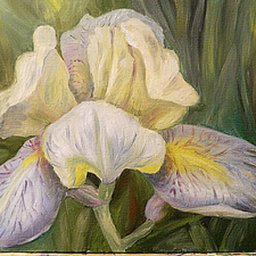 Пишем маслом картину "Ирис"