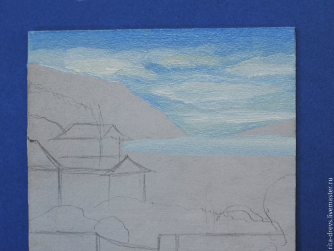 Пишем маслом миниатюру "Средиземноморье"