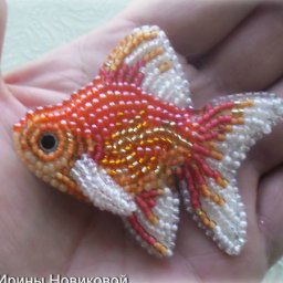 Вышиваем бисером золотую рыбку: часть 3