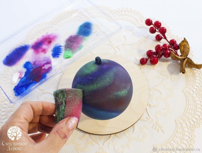 ​Декорируем елочный шар "Созвездие Тельца (Быка)": мастер-класс, часть 1