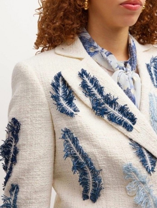 ​Джинсовые пёрышки для украшения одежды, сумок, шляпок