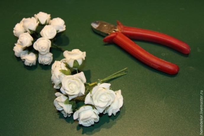 Декорируем ободок для волос "Нежная роза"