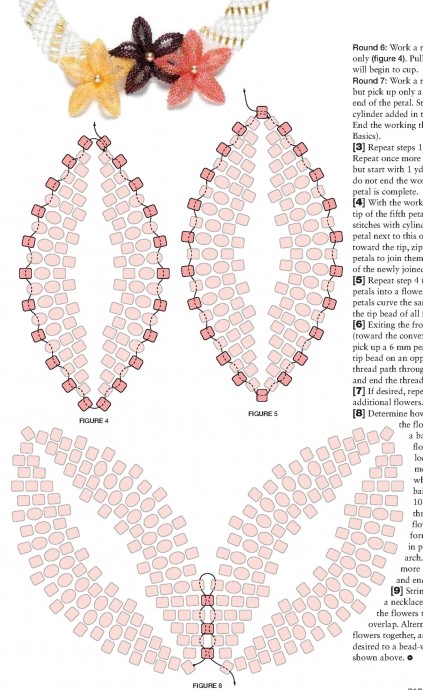 Цветочные украшения из бисера