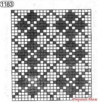 Красивый жаккардовый узор спицами Красивый жаккардовый узор спицами