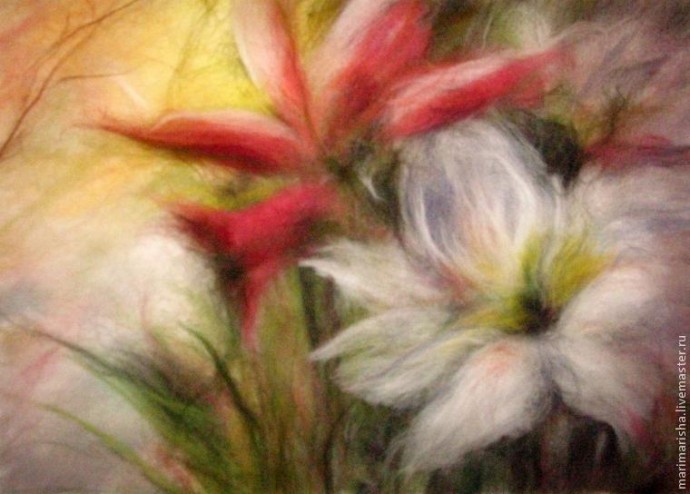 Создаем картину из шерсти "Амарилисы": часть 2