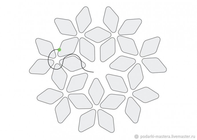 Комплект украшений из бисера twin с двумя отверстиями
