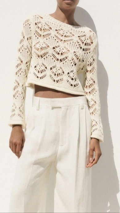 Ажурный пуловер