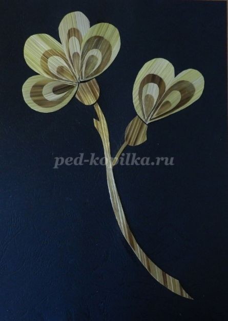 Цветочное панно из соломки: часть 2