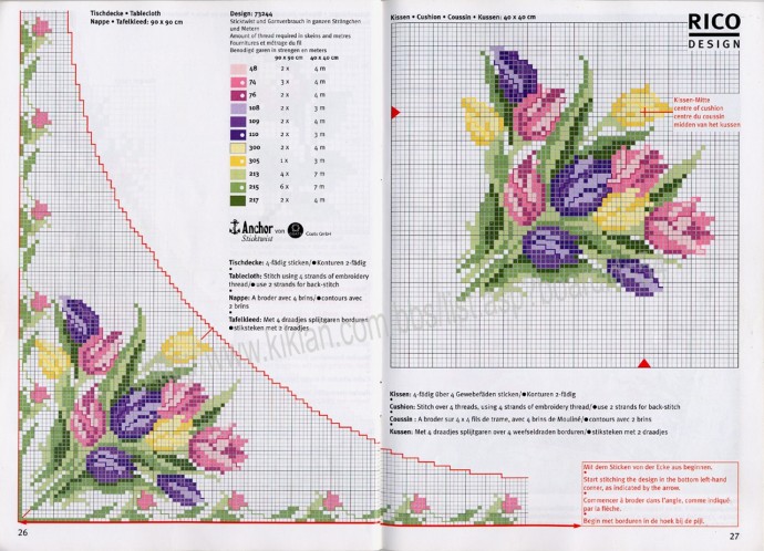 Вышивка с тюльпанами Вышивка с тюльпанами