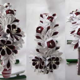 Как вклеить бусинку в цветок канзаши