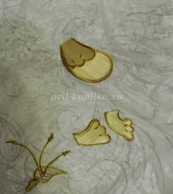 Декоративное панно "Жар-птица" из соломки: часть 3