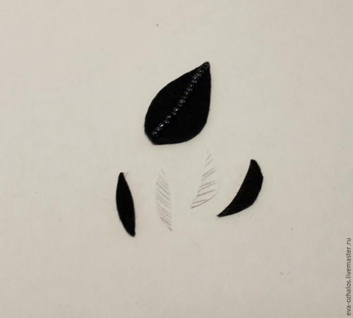 ​Делаем брошь-цветок "Черная георгина": часть 2