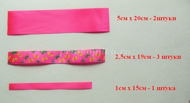 Бантики из атласной ленты: часть 1