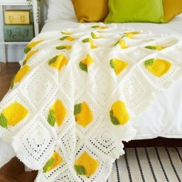 ​Лимонный плед крючком