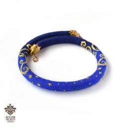 Синий жгут из бисера