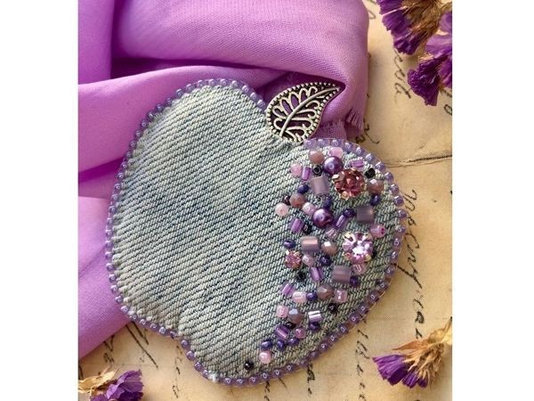 ​Создаем брошь "Яблочко" из джинсы: часть 2