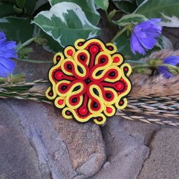 Сутажная брошь по мотивам русских узоров и орнаментов: часть 5