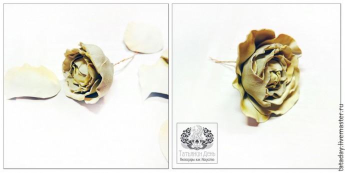 Создаем кожаную брошь-розу: часть 2