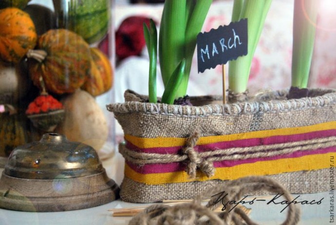 ​Кашпо в стиле рустик из старой коробки: часть 2