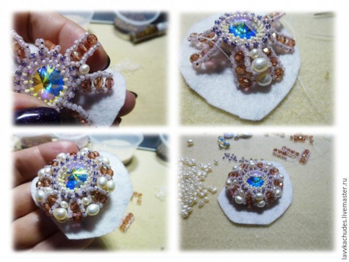 Делаем серьги "Королевский шик": часть 2
